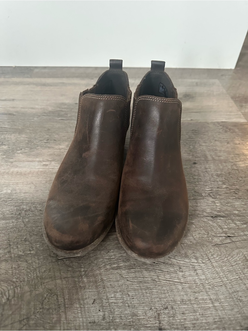 Women’s Brown Leather Slip-On Chelsea Boots